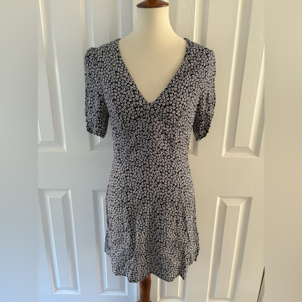 Reformation Blue & White Floral Mini Dress